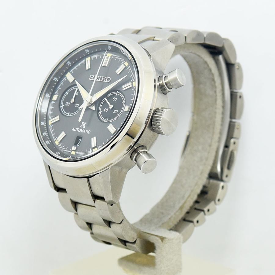 VINTAGE WATCHES FASHION 自動巻きクロノグラフ、ダークグレー文字盤、ステンレススチールブレスレット、日付表示、タキメーターベゼル、2つのインダイヤル
