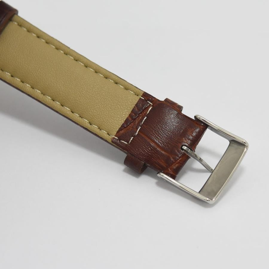VINTAGE WATCHES FASHION Breitling Callisto レディースウォッチ、ブラウンクロコ型押しレザーストラップ、クリーム文字盤、ゴールドインデックス、日付表示