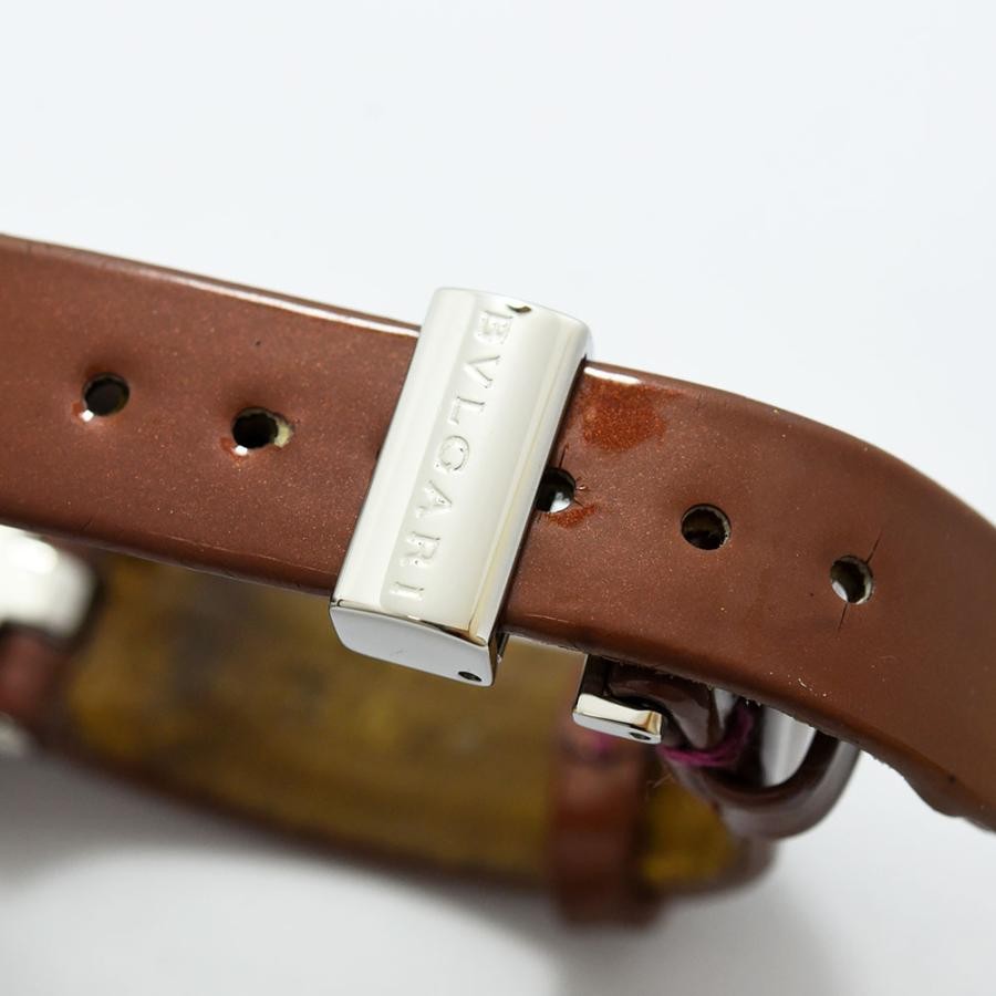 VINTAGE WATCHES FASHIONのブルガリ B.zero1 クオーツ レディース 腕時計。ブラウンレザーベルト、シルバーバックルにBVLGARIロゴ刻印。