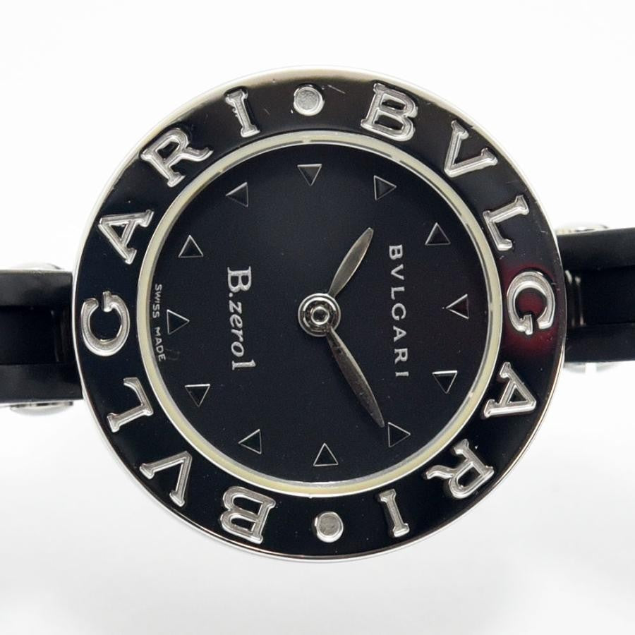 VINTAGE WATCHES FASHIONのブルガリ B.zero1 レディース腕時計。ブラック文字盤にロゴ入りベゼルが特徴的なステンレス製ラグジュアリーウォッチ。