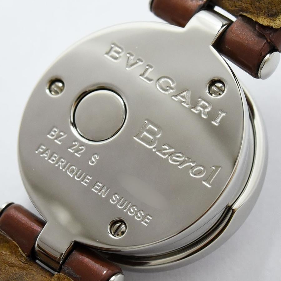 VINTAGE WATCHES FASHION ブルガリ B.zero1 クオーツ レディース腕時計。シルバーケースにブラウンレザーベルト。