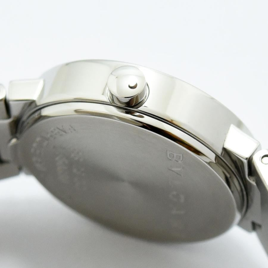 VINTAGE WATCHES FASHION ブルガリ レディース クオーツ腕時計 ステンレススチール製 ブラック文字盤 日付表示 スイス製
