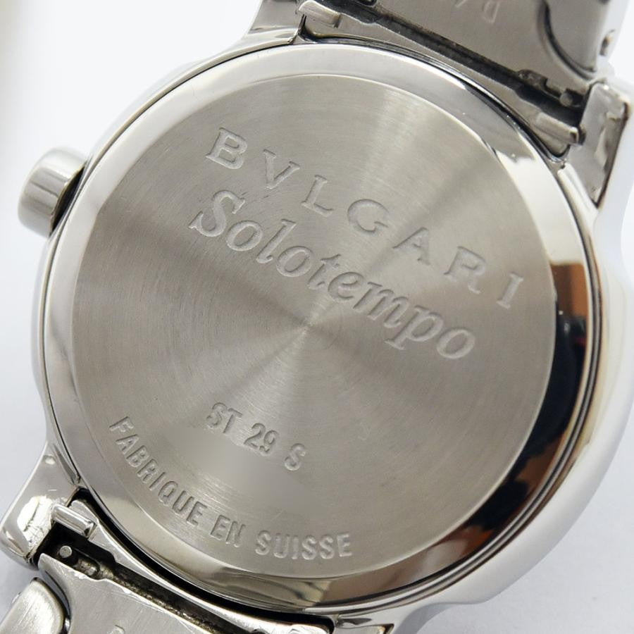 VINTAGE WATCHES FASHION ブルガリ レディース腕時計 Solotempo ステンレススティール製 ブラック文字盤 スイス製 ST 29 S