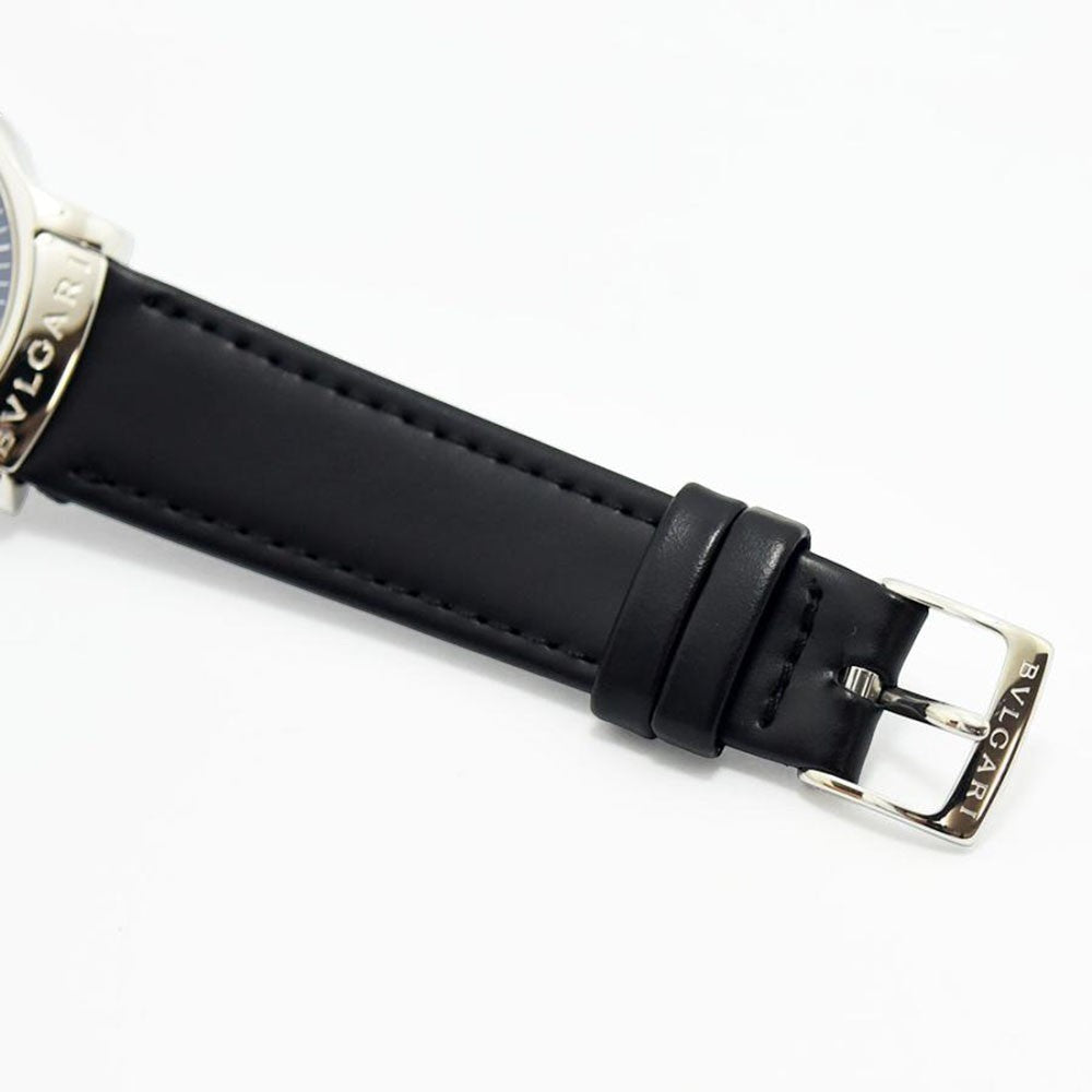 VINTAGE WATCHES FASHION ブルガリ ソロテンポ ST35S メンズ腕時計、ブラックレザーベルト、シルバーバックル