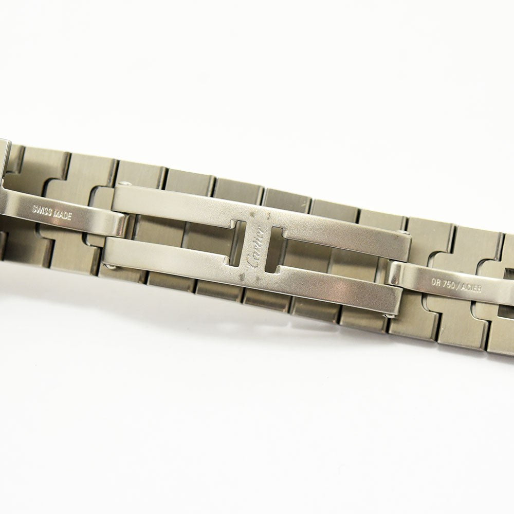 VINTAGE WATCHES FASHIONのCartier Santos腕時計のステンレスとイエローゴールド製ブレスレットのバックル部分