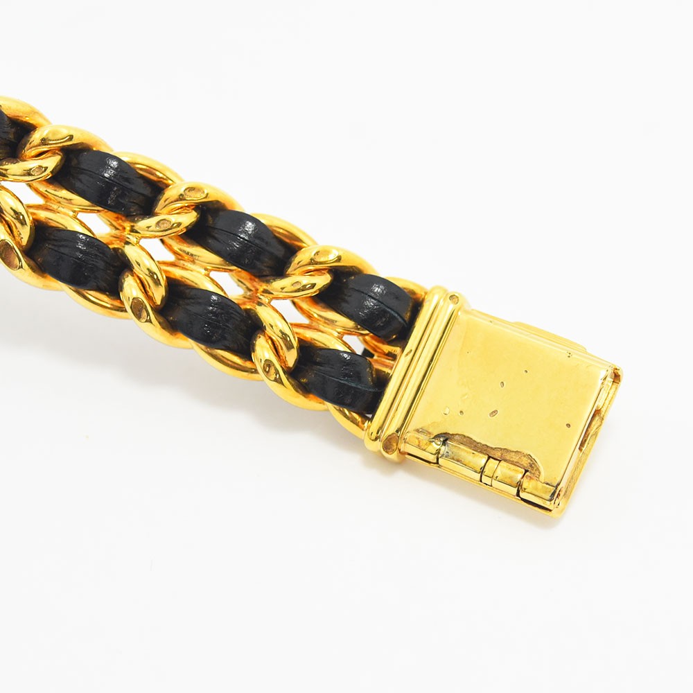 VINTAGE WATCHES FASHION シャネル プルミエールウォッチ ゴールドチェーン ブラックレザー