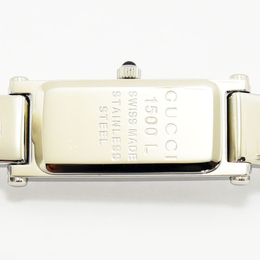 VINTAGE WATCHES FASHIONのGUCCI 1500Lレディースウォッチのステンレススチール製ケース裏面
