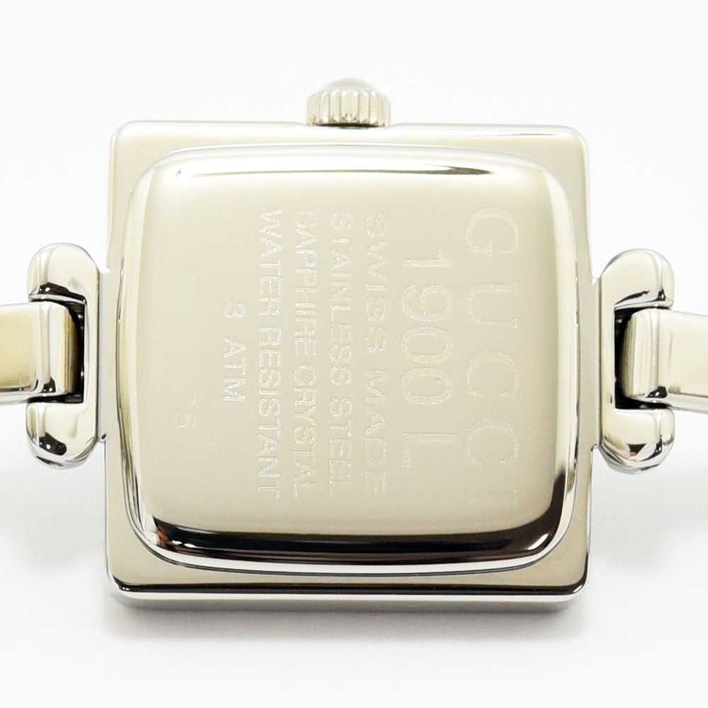VINTAGE WATCHES FASHIONのGUCCI 1900Lレディース腕時計、ステンレススチール製ケースバックの刻印詳細