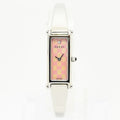VINTAGE WATCHES FASHIONのGUCCI 1500Lバングルウォッチ。ピンクのGG柄文字盤にダイヤモンドが輝くステンレス製腕時計。