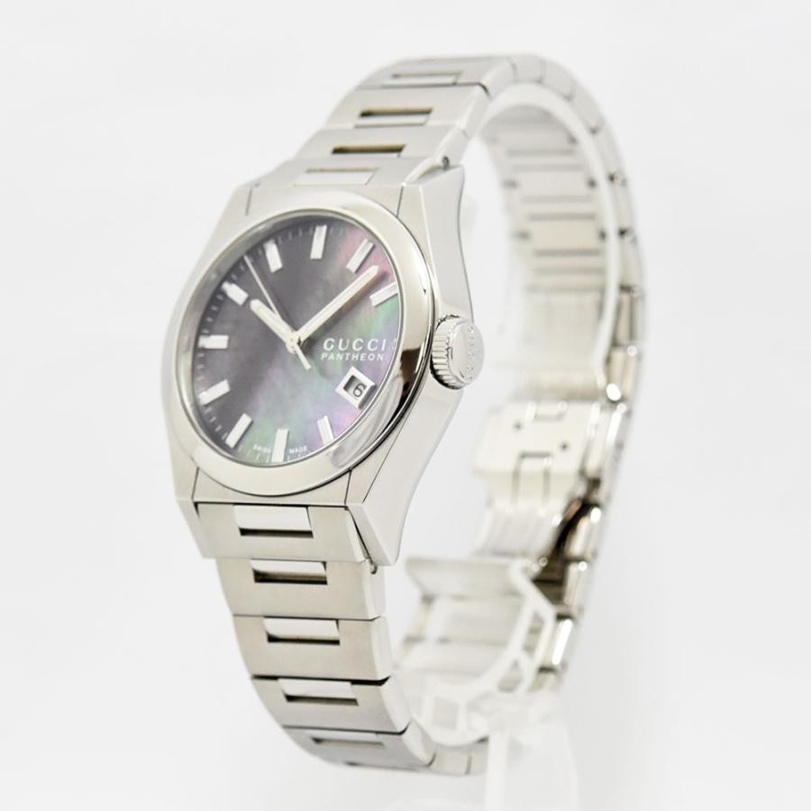 VINTAGE WATCHES FASHION グッチ パンテオン ステンレススチールウォッチ マザーオブパール文字盤 日付表示機能付き