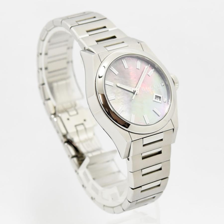 VINTAGE WATCHES FASHION グッチ パンテオン ステンレススチールウォッチ マザーオブパール文字盤 日付表示機能付き