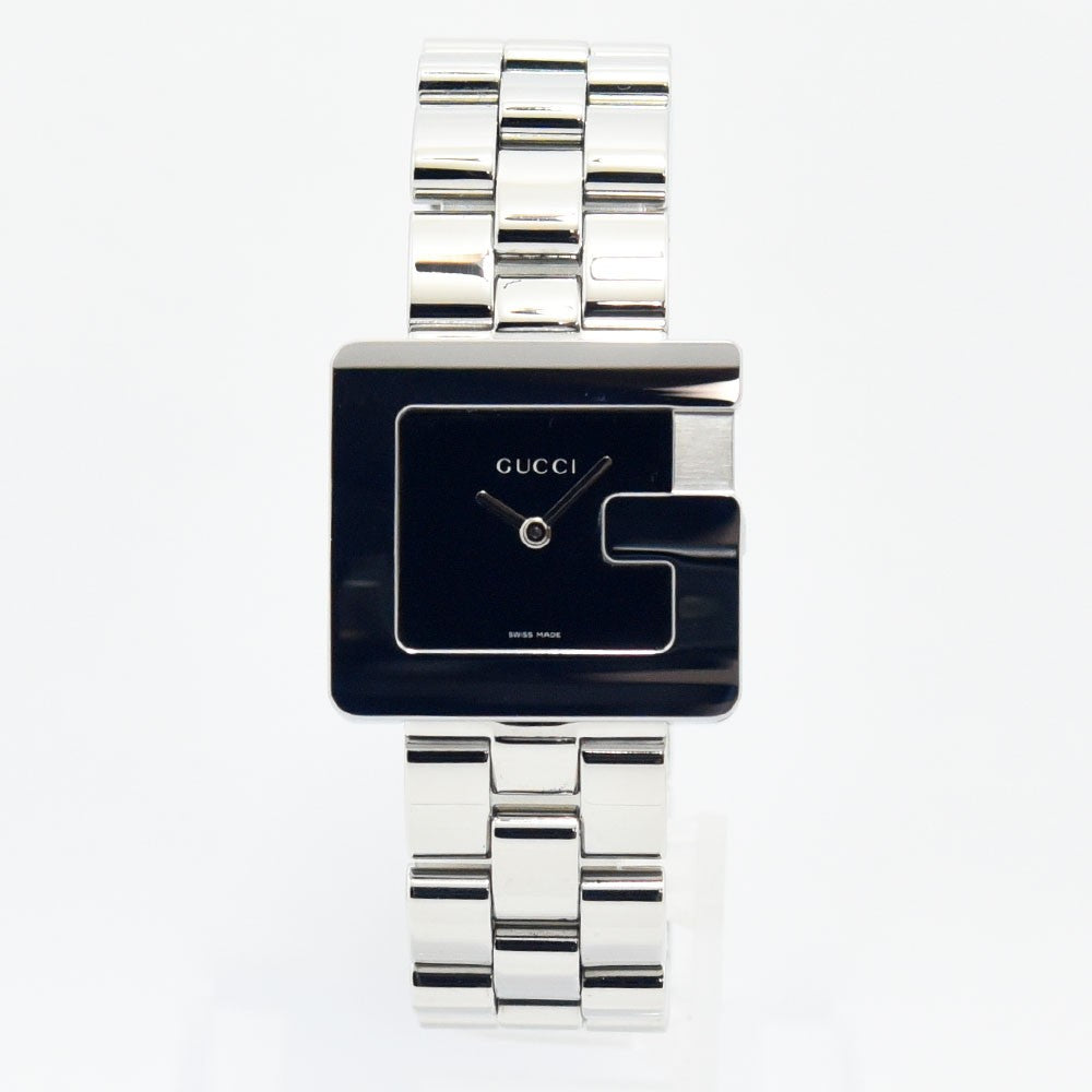 VINTAGE WATCHES FASHIONのGUCCI 3600J腕時計。ブラックのスクエア文字盤にGモチーフが映えるステンレス製ウォッチ