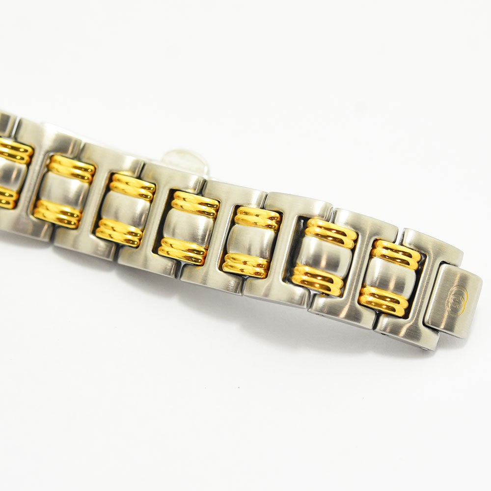 VINTAGE WATCHES FASHIONのGUCCIレディース腕時計用ステンレススチール製シルバーとゴールドのコンビネーションブレスレット