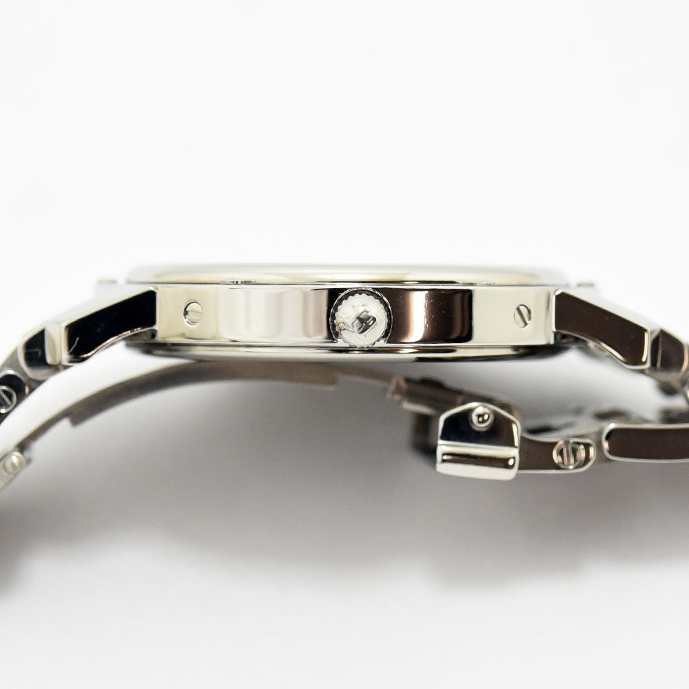 VINTAGE WATCHES FASHIONのHERMÈSクリッパー腕時計、ステンレススチール製のケース側面とHモチーフブレスレットのディテール