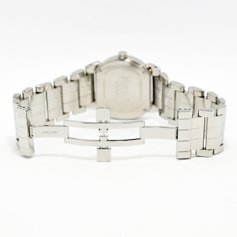 VINTAGE WATCHES FASHIONのレディースダイヤモンドベゼルウォッチ。シルバーカラーのステンレススチール製。エレガントなデザイン。