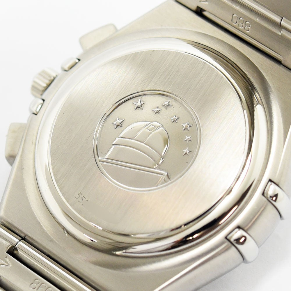 VINTAGE WATCHES FASHIONのOMEGAコンステレーションの裏蓋。天文台のメダルと星が刻印されたステンレススチール製ケースバック。