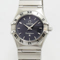 VINTAGE WATCHES FASHION オメガ コンステレーション レディース クォーツ腕時計。ステンレススチール製、ダークグレー文字盤、ローマ数字インデックス。