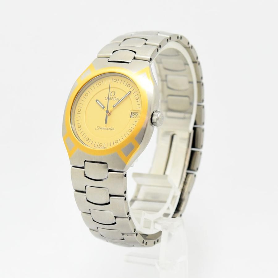 VINTAGE WATCHES FASHIONのOMEGAシーマスターポラリス。イエロー文字盤とステンレススチール製ブレスレットが特徴の希少なコンビ腕時計。