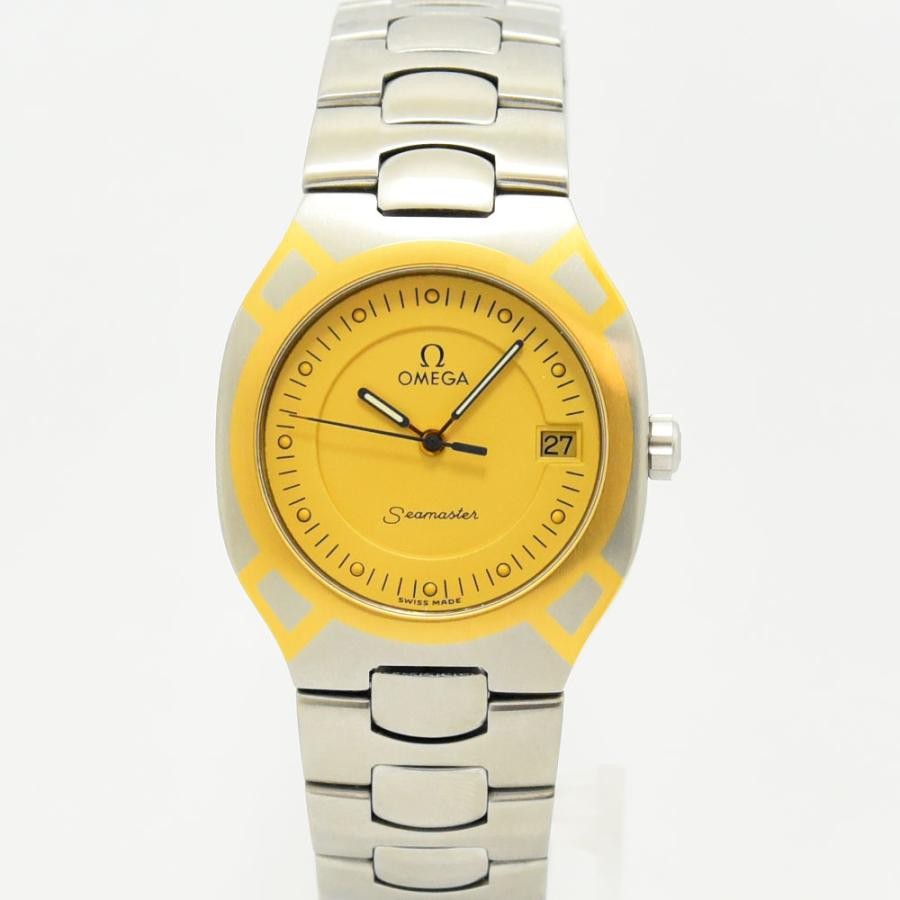 VINTAGE WATCHES FASHIONのOMEGAシーマスター・ポラリス。イエロー文字盤とステンレス・ゴールドコンビの腕時計