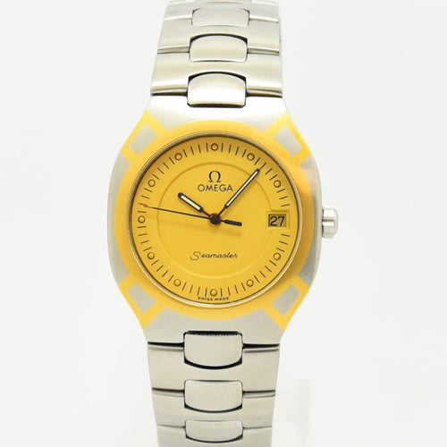 VINTAGE WATCHES FASHIONのOMEGAシーマスター・ポラリス。イエロー文字盤とステンレス・ゴールドコンビの腕時計