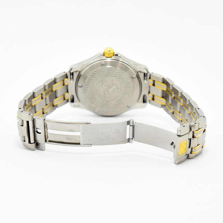 VINTAGE WATCHES FASHIONのオメガ シーマスター ヴィンテージ腕時計。ステンレスとゴールドのコンビブレスレットとシーホース刻印の裏蓋。