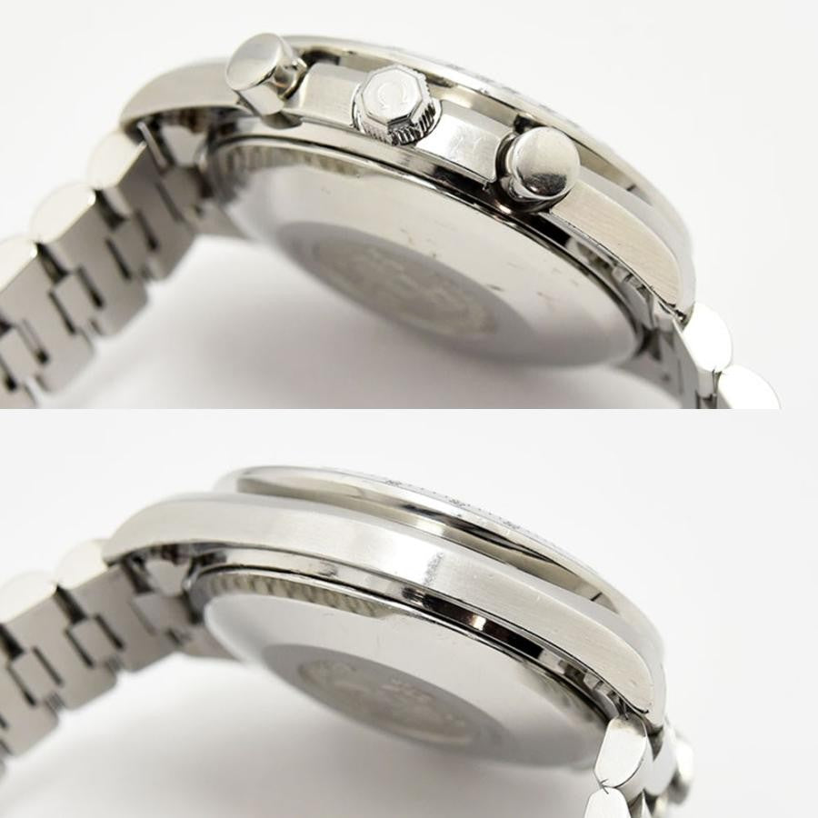 VINTAGE WATCHES FASHION オメガ スピードマスター クロノグラフ ステンレススチール製腕時計。タキメーターベゼルとプッシャー付き。