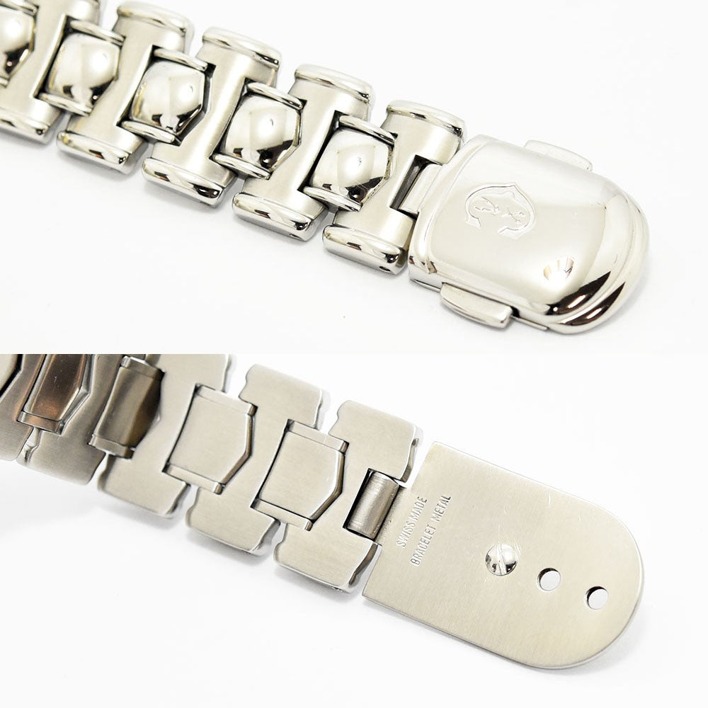 VINTAGE WATCHES FASHIONのフィリップ・シャリオール腕時計用ステンレススチール製メタルブレスレットのバックルとリンク部分のクローズアップ