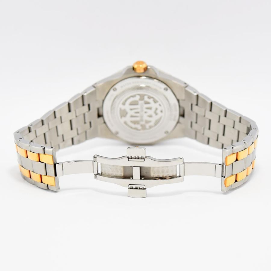 VINTAGE WATCHES FASHION ロベルト・カヴァリ メンズ腕時計 ステンレススチールとローズゴールドのブレスレット、デイト表示機能付き