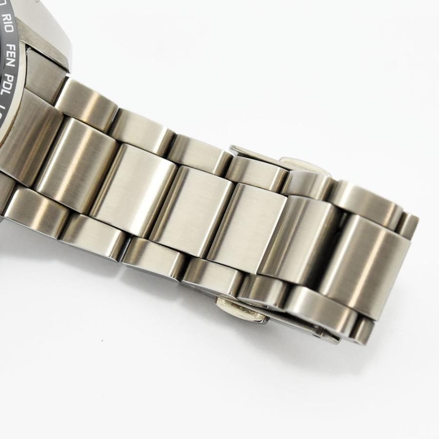 VINTAGE WATCHES FASHIONのステンレススチール製ソーラークロノグラフウォッチ。洗練されたデザインで、ワールドタイム機能付き。
