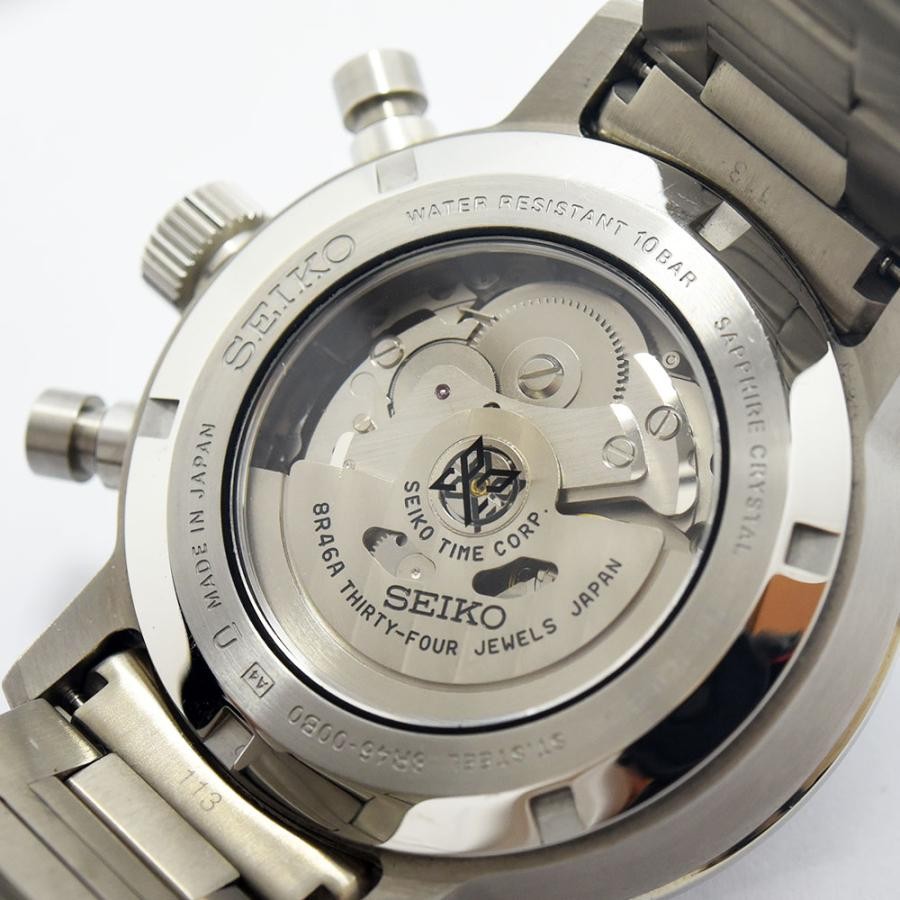 VINTAGE WATCHES FASHION 自動巻きクロノグラフウォッチ、スケルトンバック、ステンレススチール製。SEIKO 8R46Aムーブメント搭載。