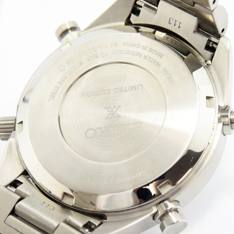 VINTAGE WATCHES FASHIONのセイコー製ステンレススチール製クロノグラフウォッチ。限定版、ソーラー、10気圧防水。