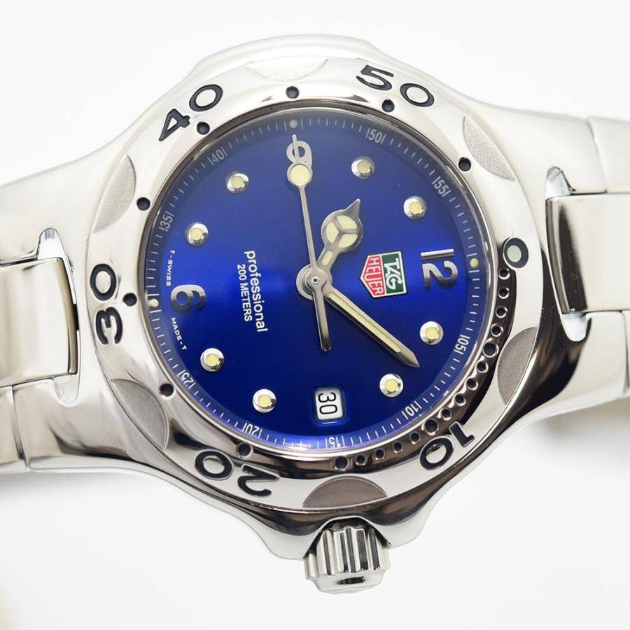 VINTAGE WATCHES FASHIONのタグ・ホイヤー プロフェッショナル腕時計。鮮やかなブルーの文字盤と耐久性の高いステンレススチール製ケースが特徴のスポーツウォッチ。